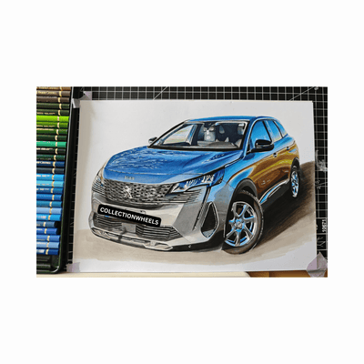 Dein Auto als handgezeichnetes Unikat – personalisiertes Kunstwerk auf Papier