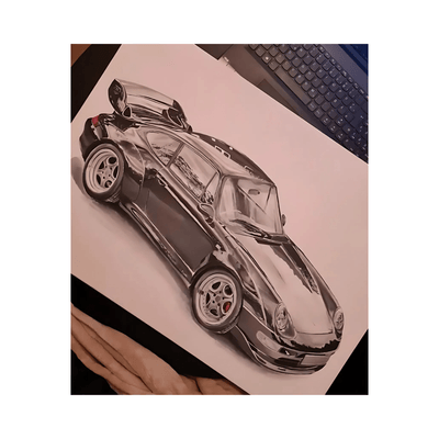 Dein Auto als handgezeichnetes Unikat – personalisiertes Kunstwerk auf Papier