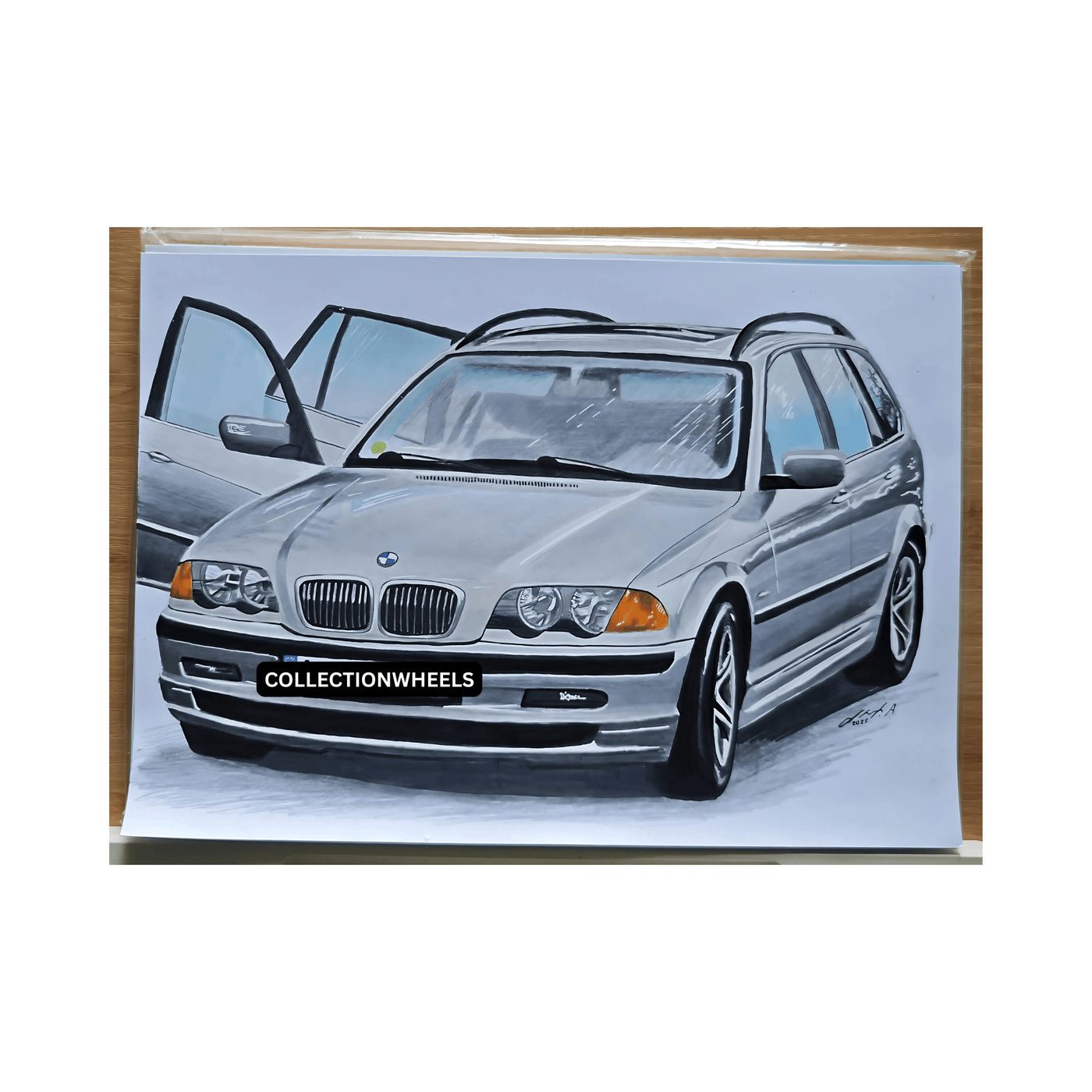 Dein Auto als handgezeichnetes Unikat – personalisiertes Kunstwerk auf Papier