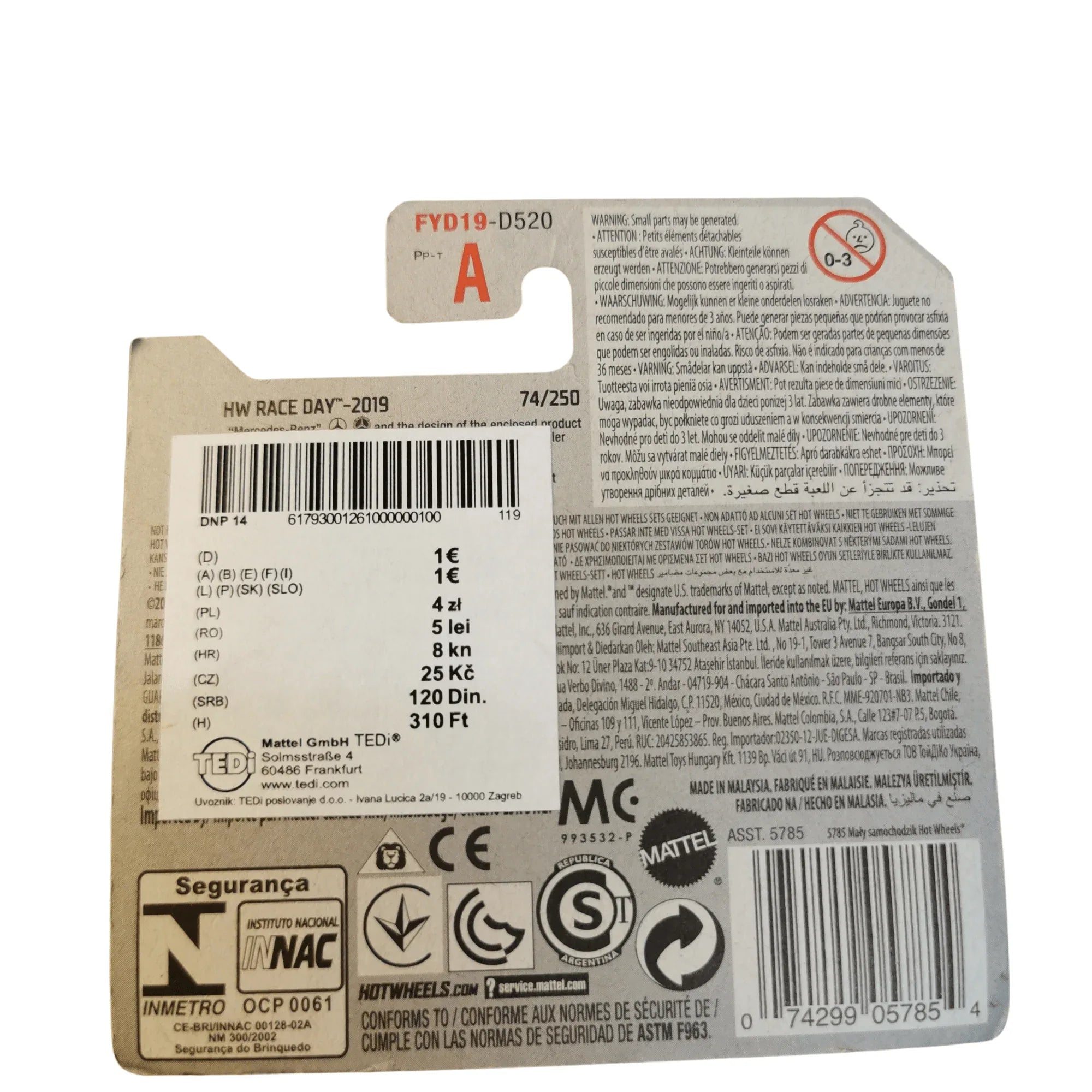 Hot Wheels Mainline 16 Mercedes AMG GT3 74/250 2019