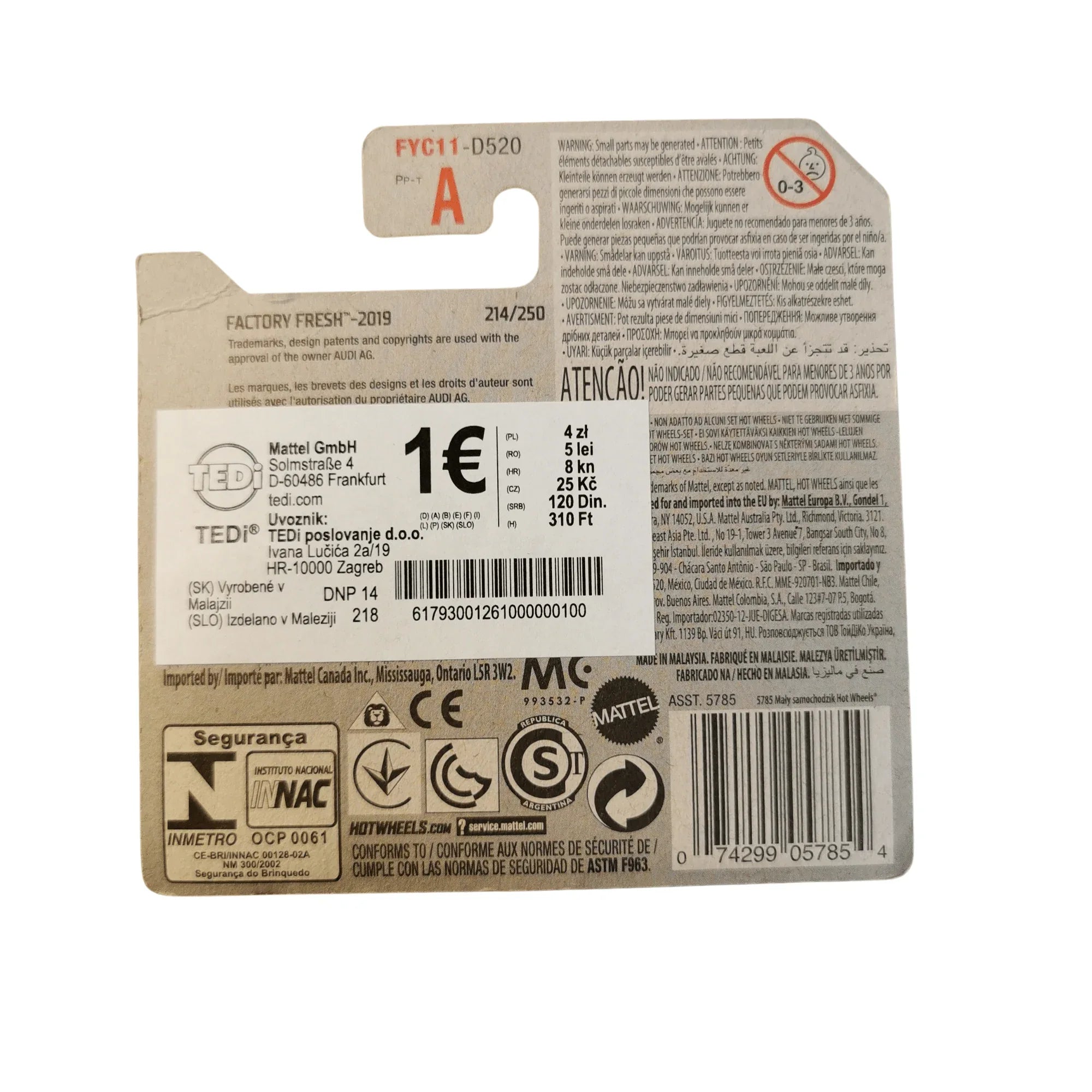 Hot Wheels Mainline 17 Audi RS 6 Avant 214/250 2019