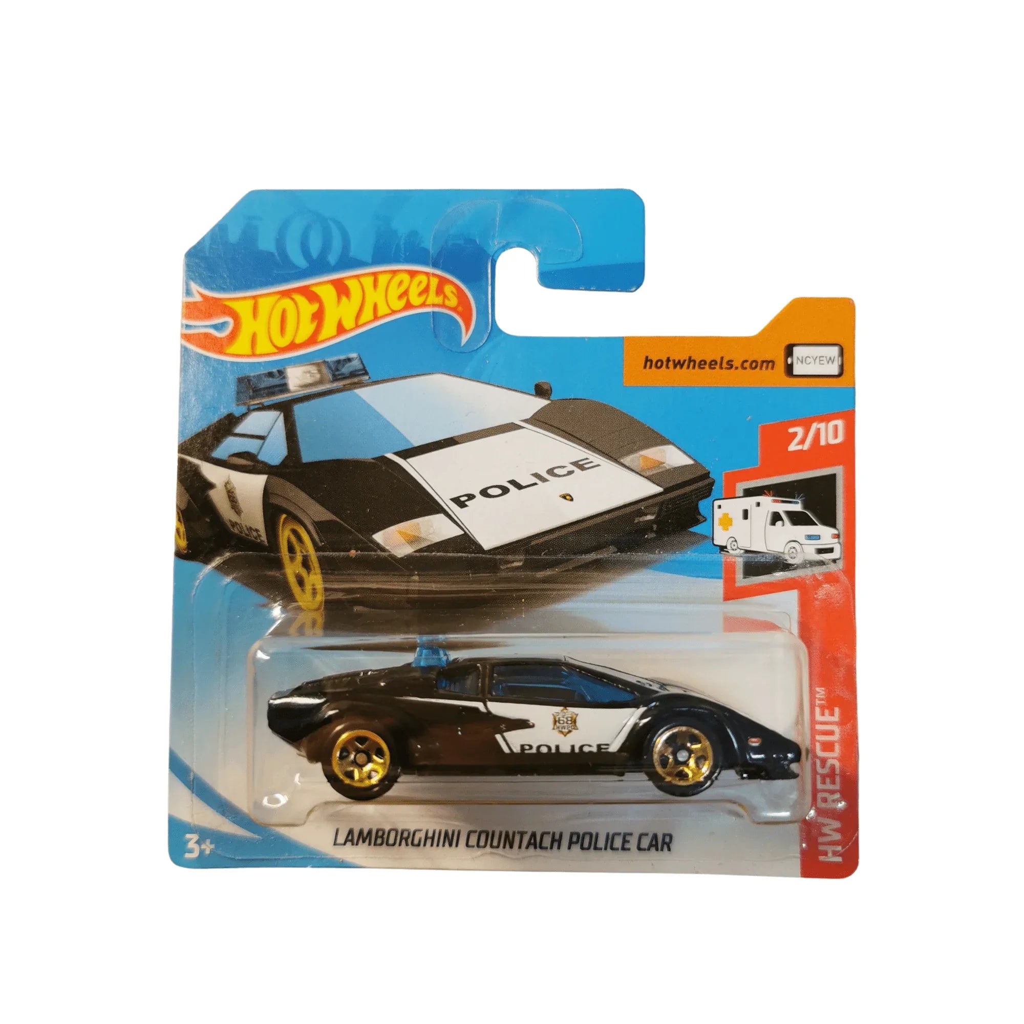 Hot Wheels Mainline Lamborghini Countach Police Car 142/250 2019