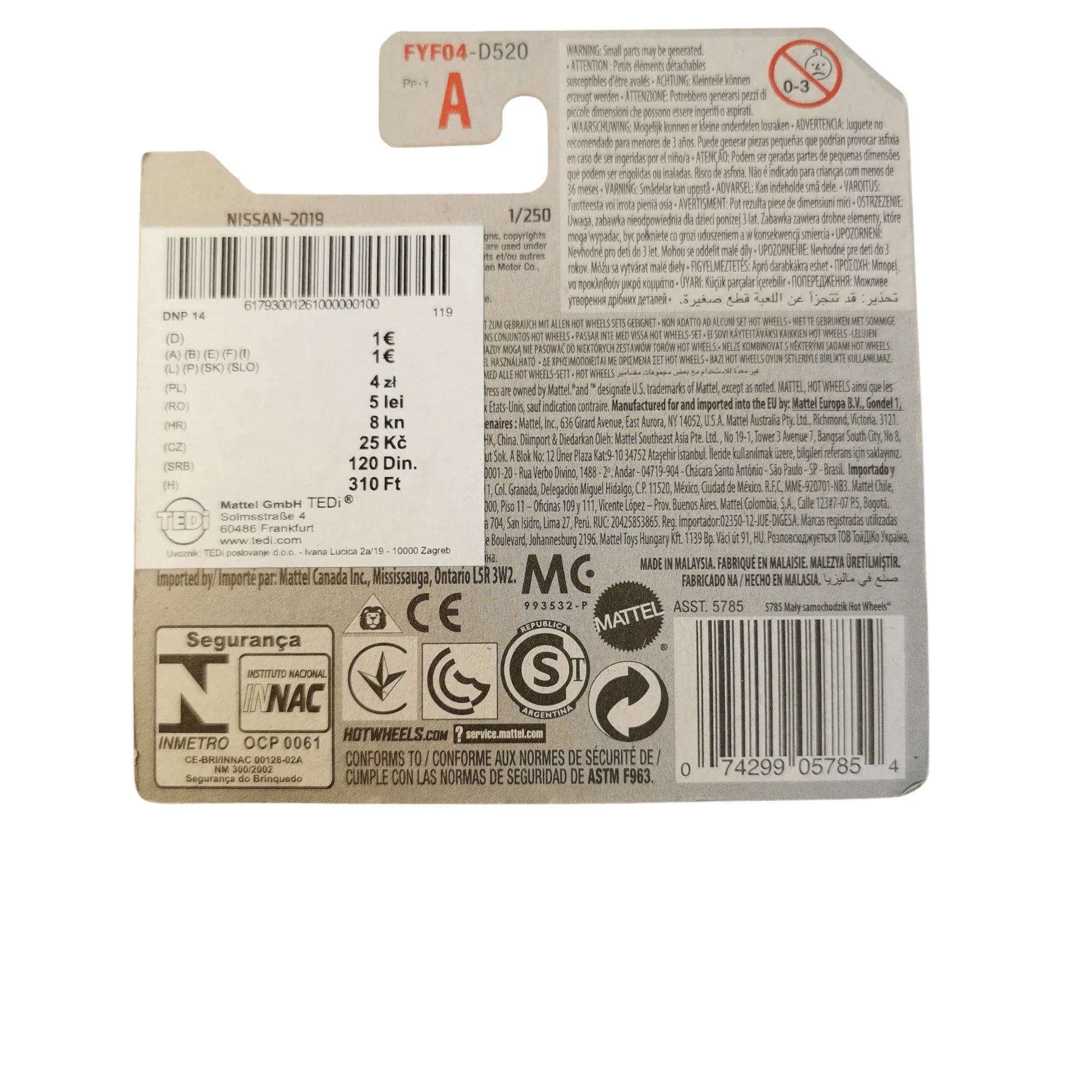 Hot Wheels Mainline Nissan Skyline GT-R BNR 1/250 2019