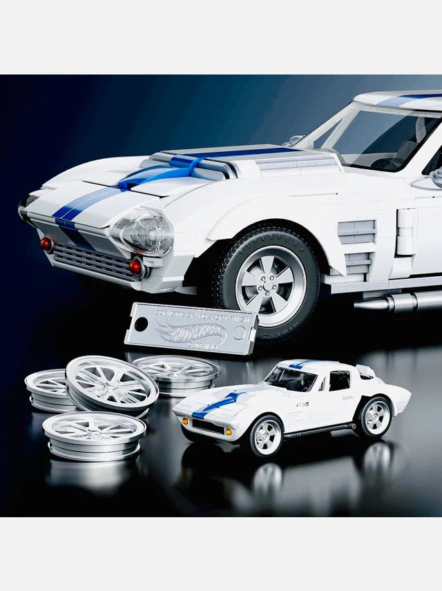 Mattel Brick Shop Hot Wheels Corvette Grand Sport Building Set 1:16 Collection Wheels HW